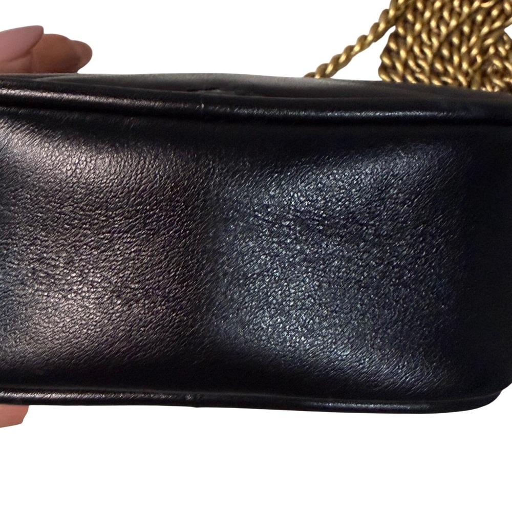Gucci‎ GG Marmont Vertical Mini Crossbody Bag Black Leather EUC Authentic - Picture 6 of 13